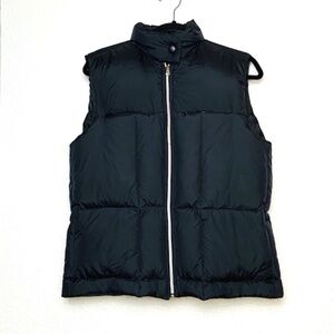 FUDA Black Duck Down Full Zip Pocket Puffer Vest S